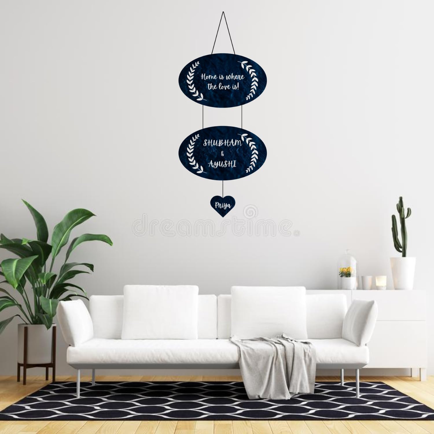 Webelkart Unique Family Designer Customised Wall Hanging, Name Plate For Home Entrance outdoor, Wooden Hanging House Name Plate - (23 x 11 inches)
