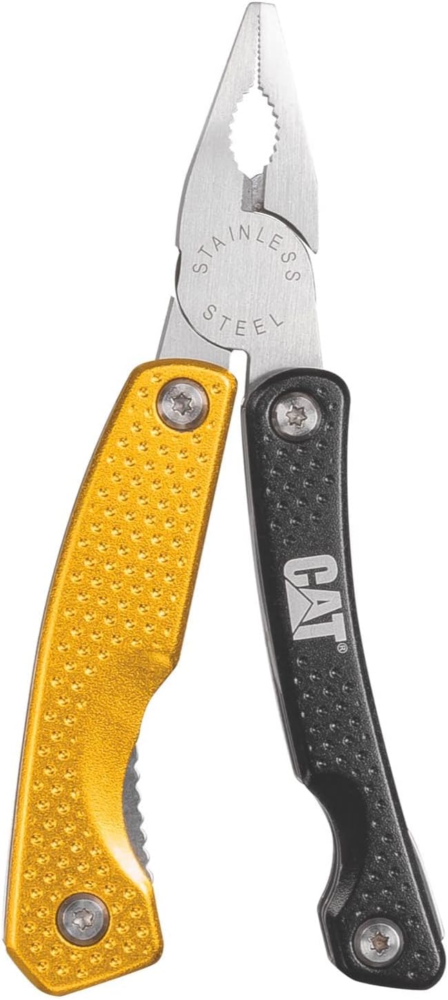 Cat 8-in-1 Multi Tool – Compact Folding Multi-Purpose Tool with Pliers, Wire Cutters, Knife, Screwdrivers & Bottle Opener – Stainless Steel with Aluminum Handle - 980028