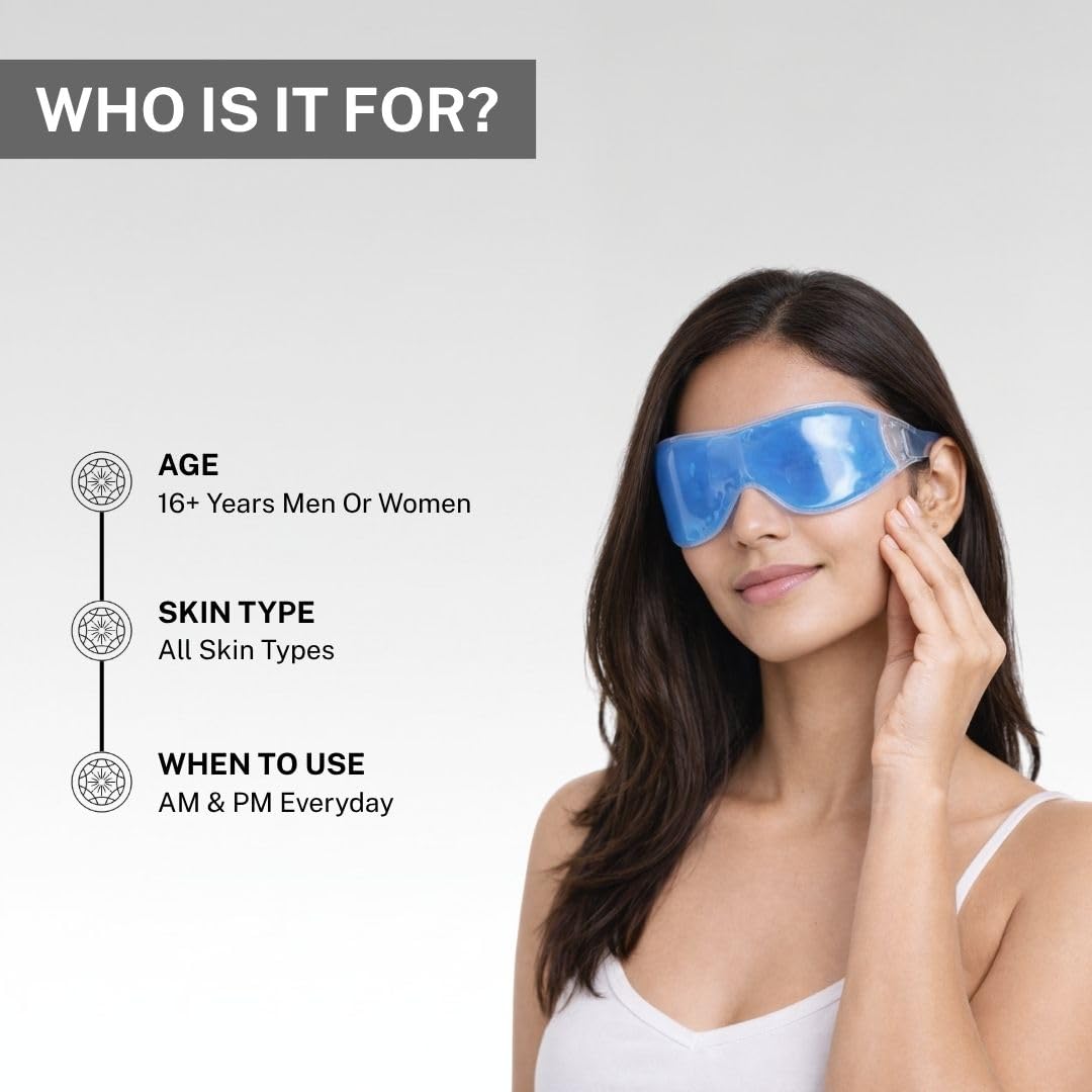 House of Beauty Hot & Cold Therapy Gel Eye Mask with Adjustable Strap for Eye Puffiness, Dark Circles, Dry Eyes, Under Eye Bags - Blue (Pack of 1) — Amazon image 6