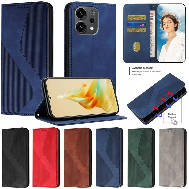 Étui compatible avec Oppo Reno 13F 5G 4G portefeuille cuir - 2