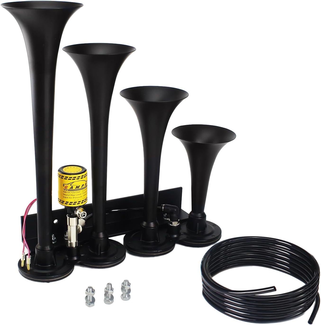 GAMPRO 160441 4 Trumpets Air Horn with Electronic Valve