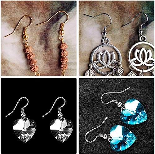 1200Pcs 925 Sterling Silver Ear Wire Earrings Making Supplies Kit, Silver Hypoallergenic Earring Fish Hooks, Jump Rings Clear Silicone Earring Backs For Diy Jewelry Making Silver And Gold #TOP4