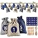 BNGXR Calendriers de l'Avent, 24 Pochon Calendrier de l'avent avec Clip Bois 1-24 Autocollants Noël, Sac Cadeau Noël DIY pour Décoration de Noël, Thanksgiving