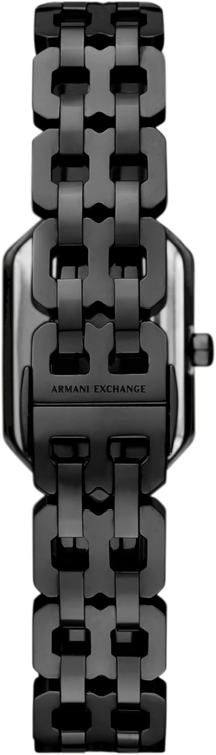 Armani Exchange A|X Women's Watch, Rectangle Two-Hand Watch for Women with Stainless Steel Band