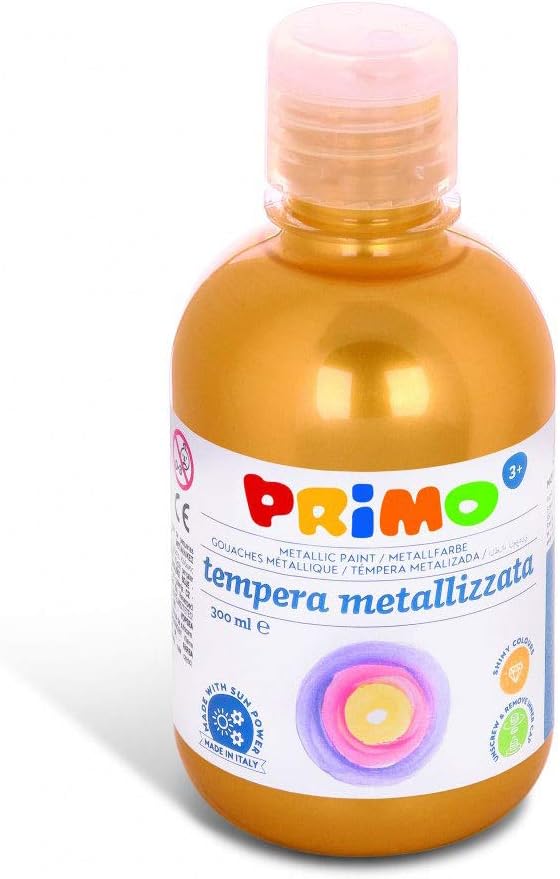 PRIMO Premium Tempera Paint, 300ml, Metallic, Copper, Bright and Intense Colors, Features a Flow-Control Cap