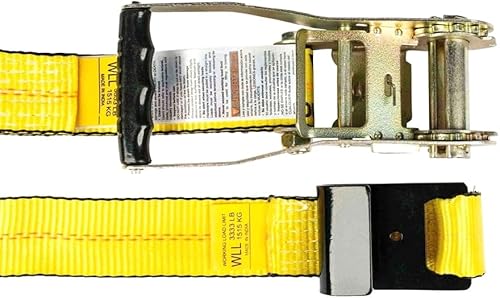 Vista 112 de Mytee Products Paquete de 20 correas de trinquete de 2 pulgadas x 30 pies con gancho plano, WLL 3,333 amarre de remolque, rojo para plataforma