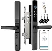 Vista 5 de Cerradura de puerta inteligente para puertas corredizas de aluminio, huella digital, código de acceso, tarjeta IC, llave mecánica, embutido