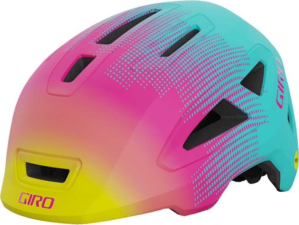 Photo 1 of Giro Scamp II Youth Bike Helmet - Matte Teal/Pink Towers - Size XS (45–49 cm)