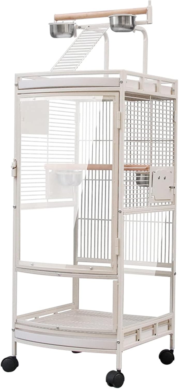 Bird Cage Practical Bird Cage Double Layer Bird House Outdoor Plastic Large Bird Cage Cockatoo Canary Parrot Macaw Cage with 4 Casters Pet Supplies