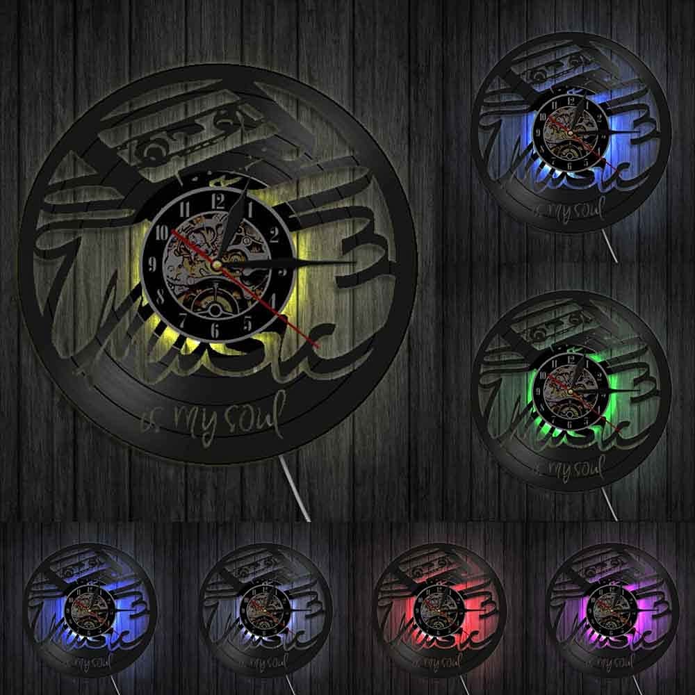 La musica è la mia anima Orologio da parete con disco in vinile Orologio da parete moderno Decorazioni per la casa Orologio muto decorativo unico per gli appassionati di musica Regali originali unic