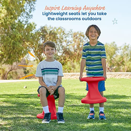 Image of ECR4Kids Twist Active Wobble Stool, 14in Seat Height, Classroom Furniture, Red