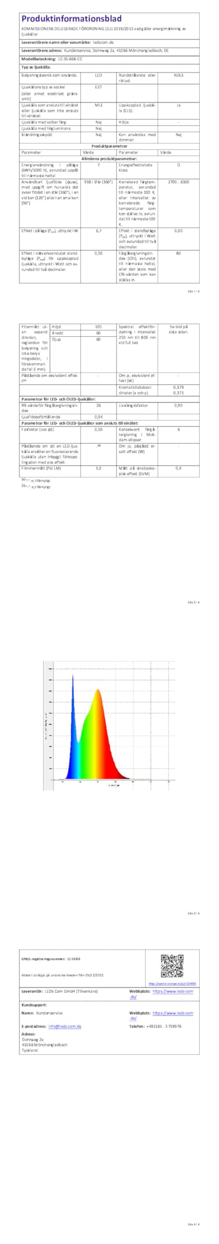 ledscom.de 6x Porzellan Decken-Einbauleuchte TELA weiß, inkl. E27 LED Lampe 918lm, Smart Home, warmweiß - kaltweiß
