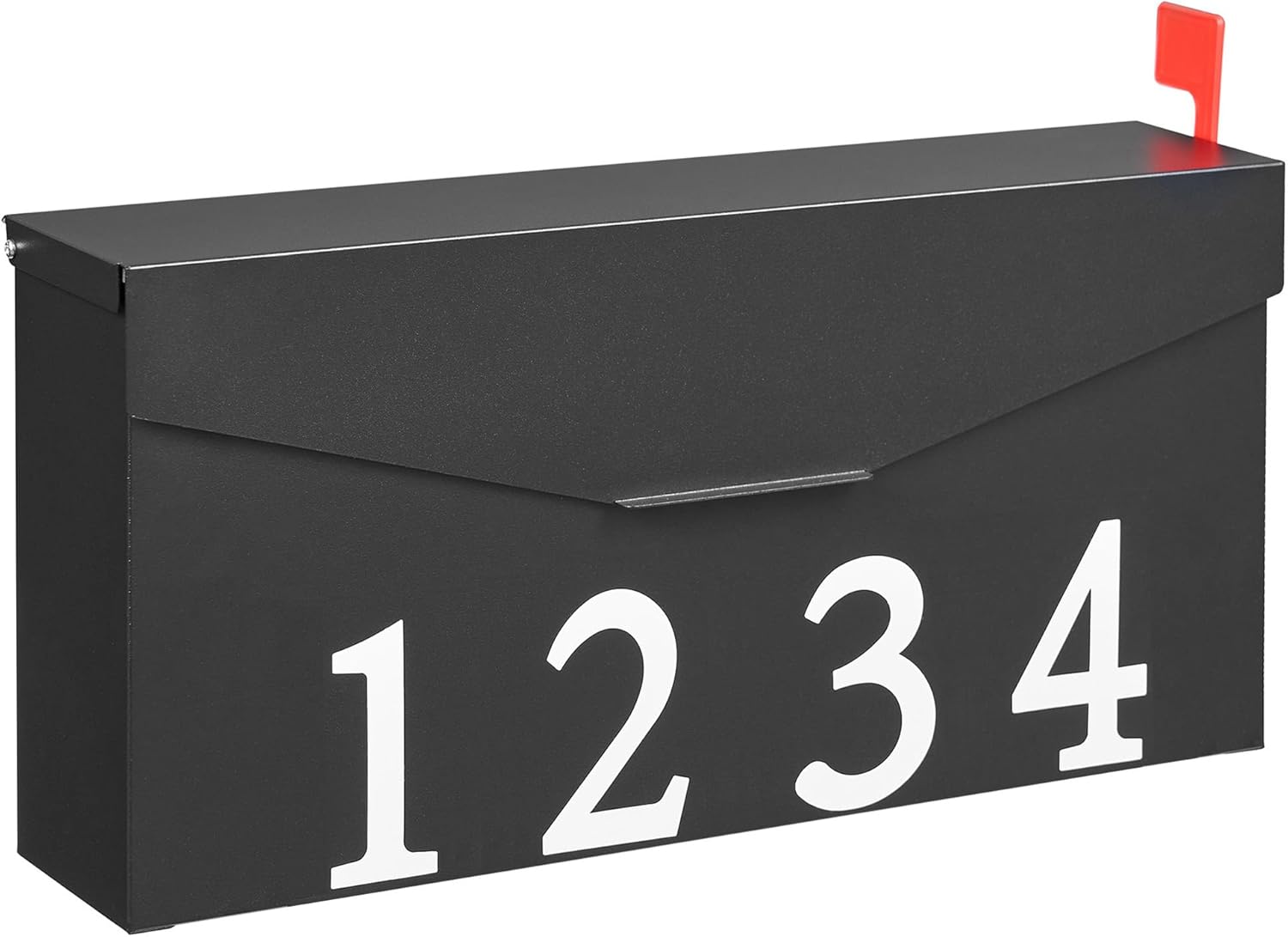 Mailbox Wall Mounted for House,Hanging Metal Mailbox for Outside,Galvanized Steel Rust-Proof,Black