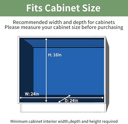 Miniatura 6 de ROOMTEC Organizador de armario extraíble (22 pulgadas de ancho x 21.5 pulgadas de profundidad), 2 niveles de almacenamiento extraíble para cajón de