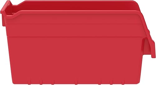 Miniatura 2 de Akro-Mils 30040 ShelfMax - Caja de plástico para anidar, 12 pulgadas de largo x 4 pulgadas de ancho x 6 pulgadas de alto, caja de 16, color rojo