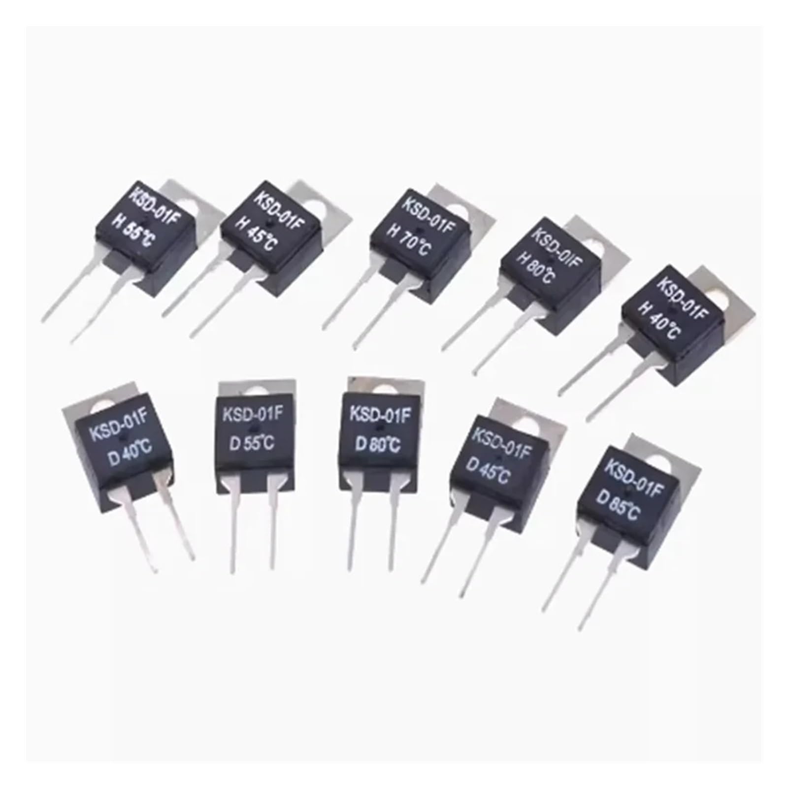 POWTAXBJGD 5pcs KSD-01F Temperature Switches Normally Open H and Normally Closed D 40 Degrees - 130 Degrees(45C,Normally Open)