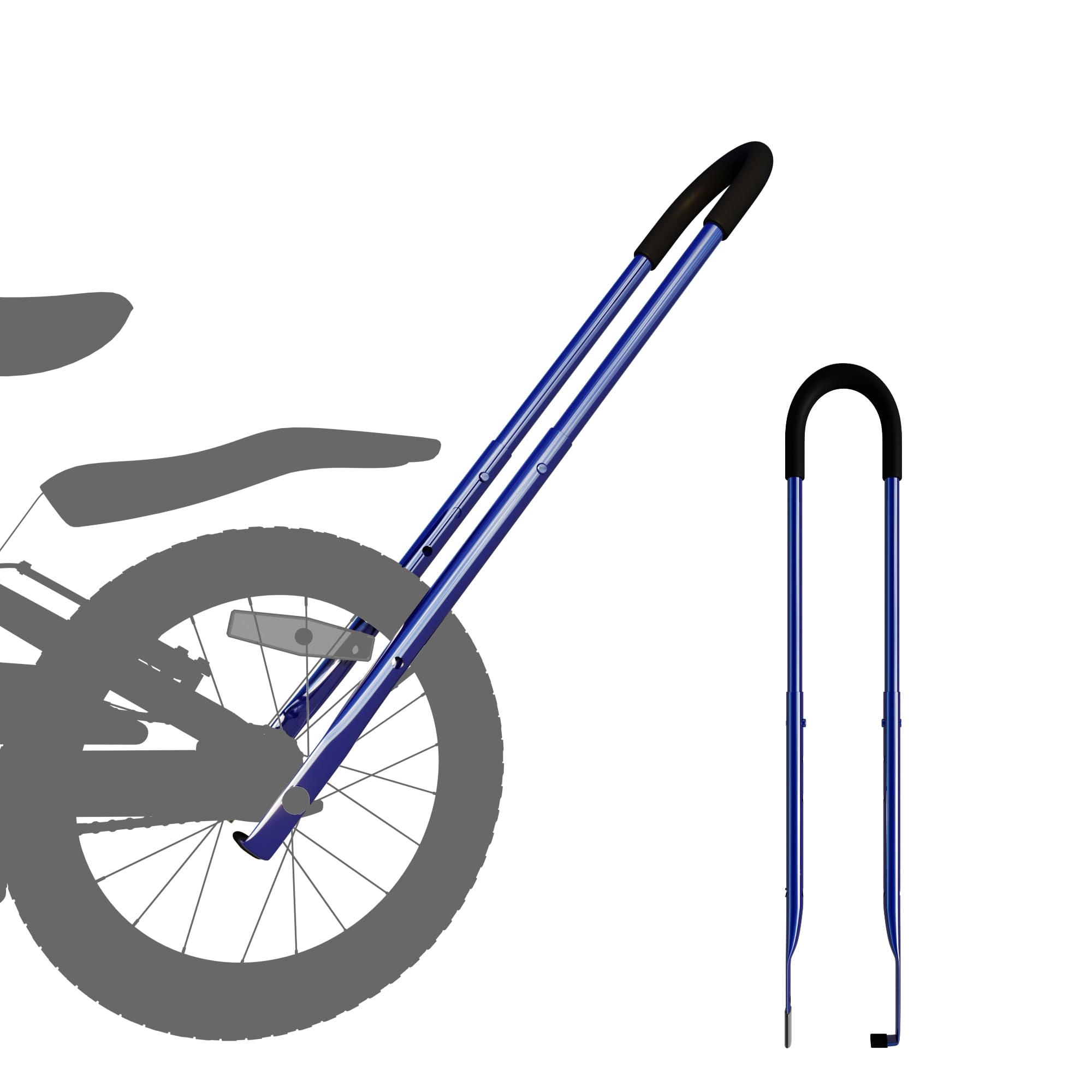 Ulepszony uchwyt do trenera bezpieczeństwa dla dzieci, uchwyt do treningu rowerowego, drążek do wyważania, przedłużony 53-76 cm z 4-poziomowymi ustawieniami wysokości, dla dzieci uczących się jazdy