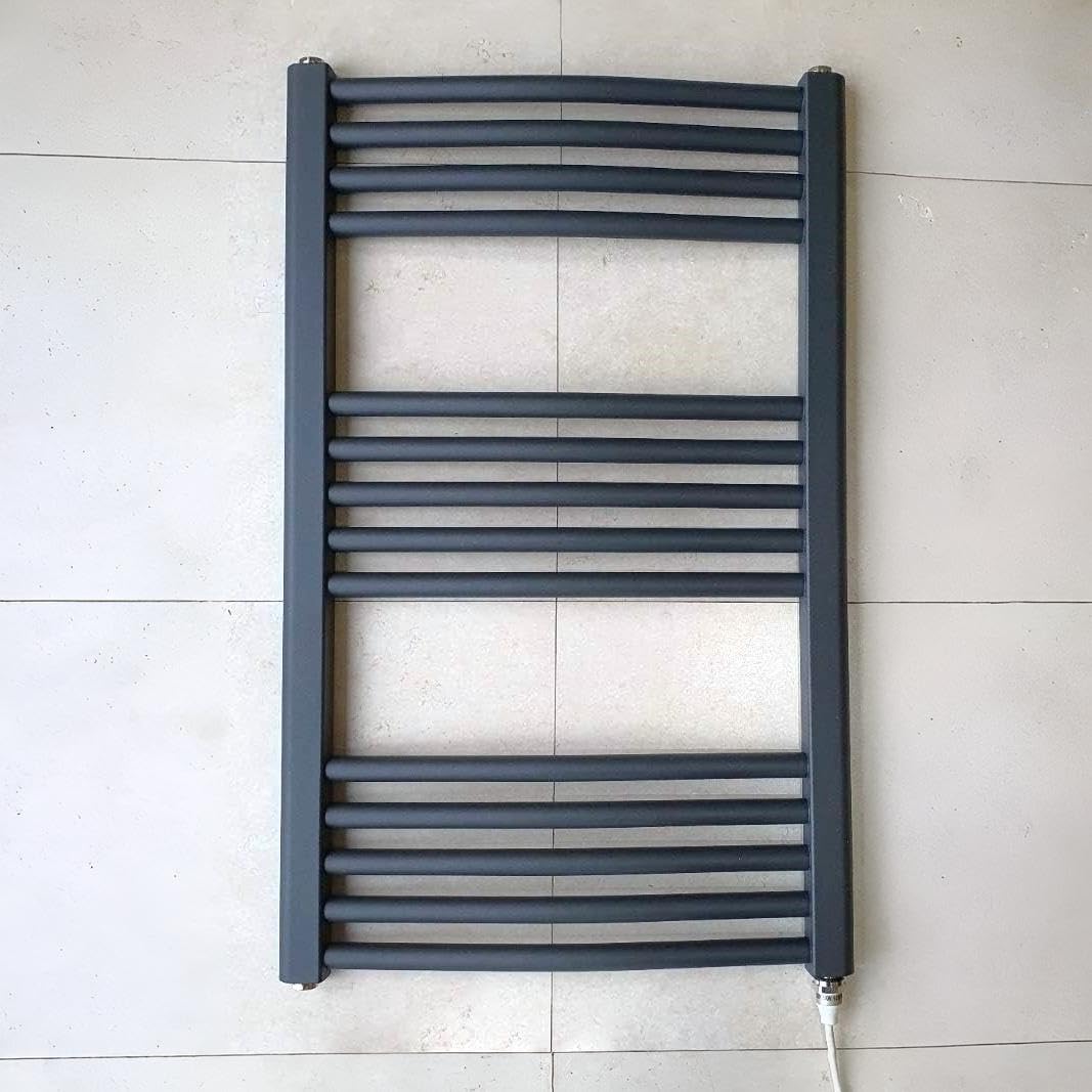 Greened House Anthracite Electric Heated Towel Rail 500mm W x 800mm H
