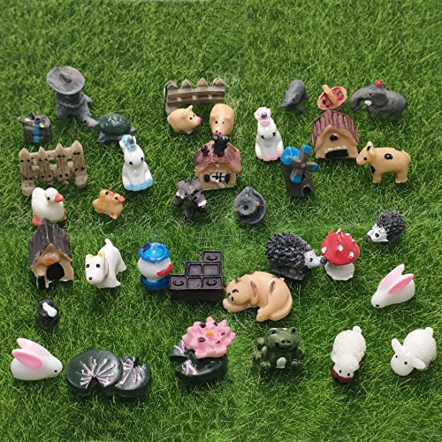 150 Pieces Fairy Garden Accessories, Fairy Garden Kit, Fairy Garden Animals, Miniature Figurines, Micro Landscape Ornaments Kit, Garden Diy Kit, Environmental Resin #TOP1