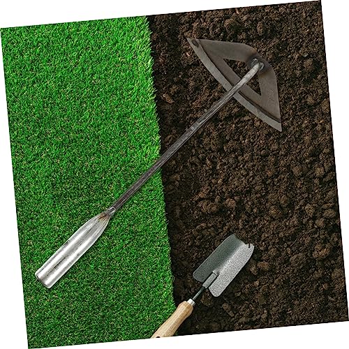 Juego de 2 azadas de hierro para jardinería resistentes miniatura 4