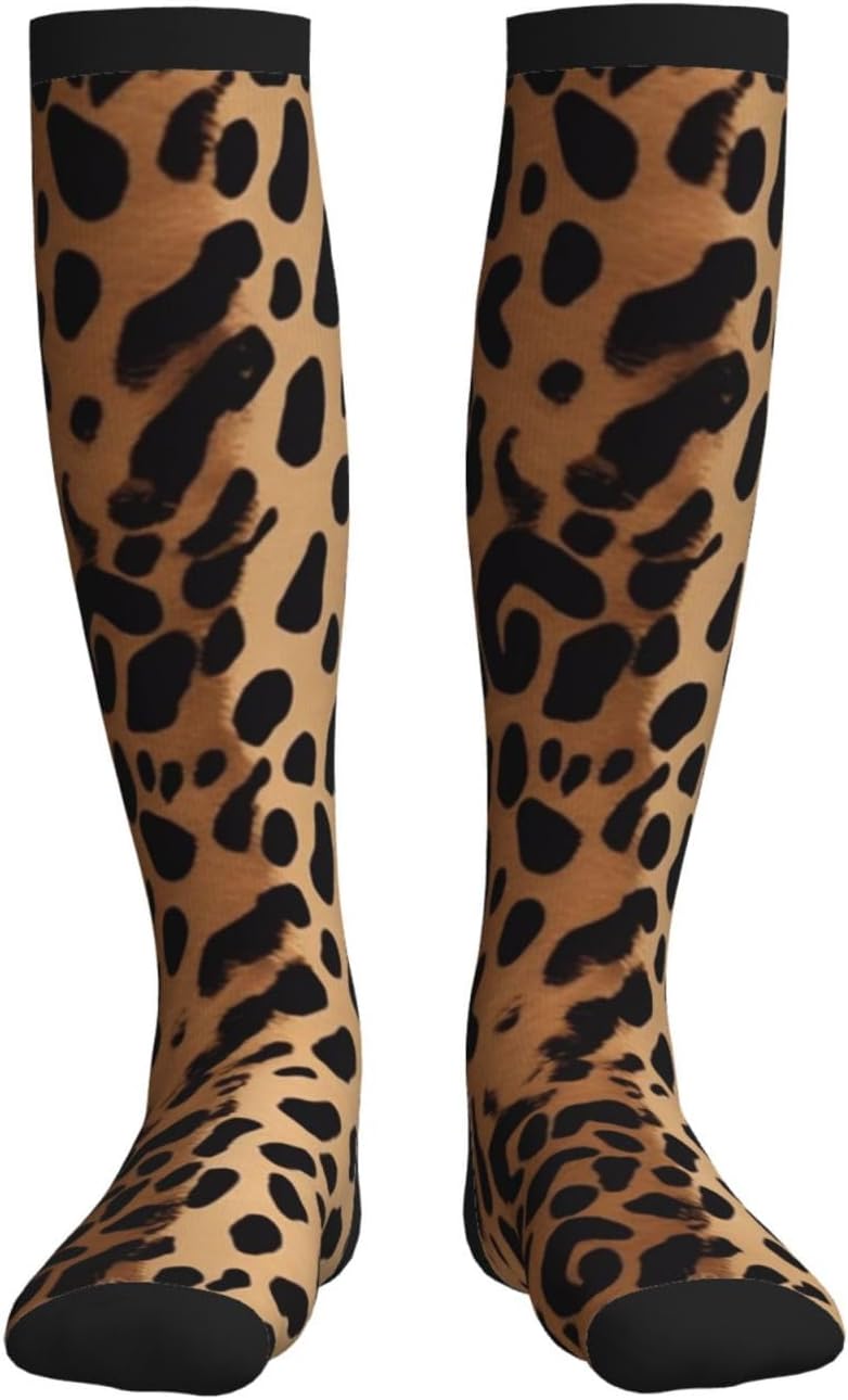 Animal Print Compression Socks For Women Men 15-20mmhg Graduated Support Circulation Knee High Socks For Nurses Athletic