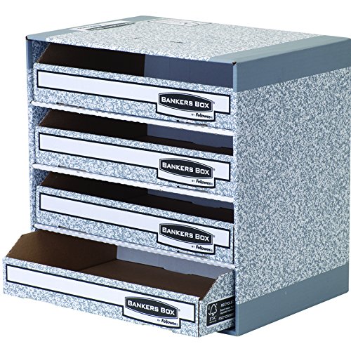 Modules de classement Fellowes System gris boîtes de rangement de bureau empilables A4 - 3