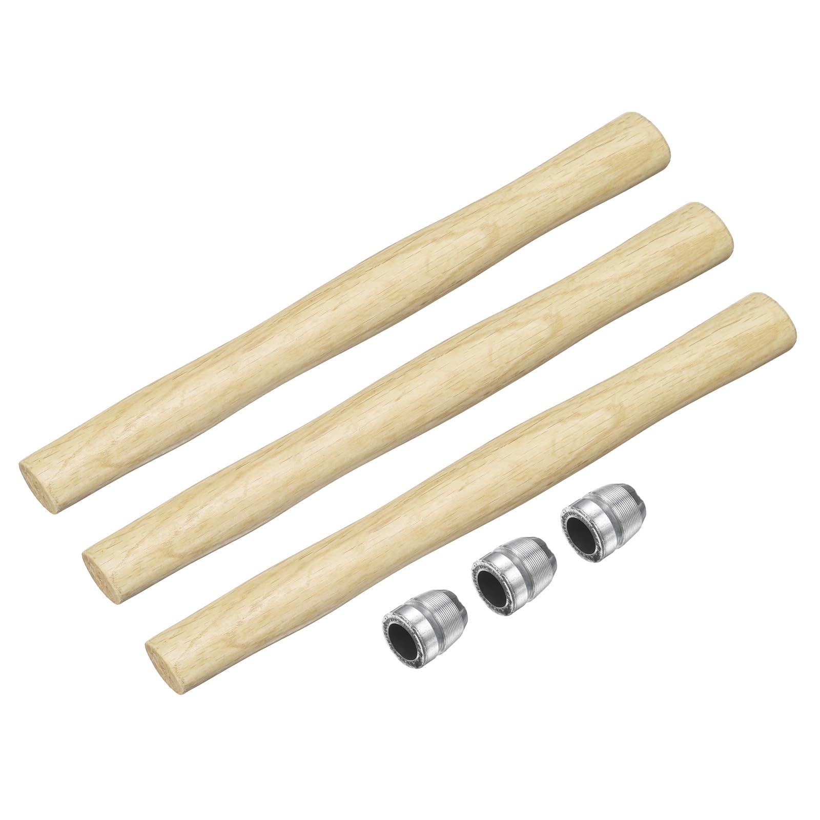 sourcing map 3pcs Wood Sledge Hammer Handle 13.6" Hammer Wooden Replacement Handles with Round Wedges for 2lb Round Octagonal Head Decking Framing Carpentry Construction DIY Sledge Axe Tools