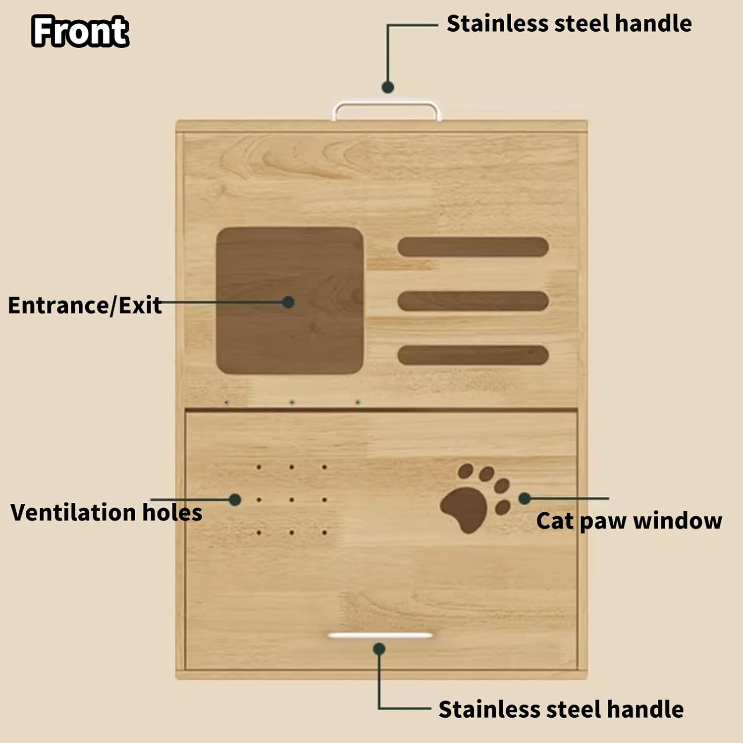 Double Litter Box Enclosure, Hidden Cat Litter Box Furniture with Flip-up Cabinet Door, Wooden Pet House Cabinet end Table, Spacious and Ventilated Pet Privacy House