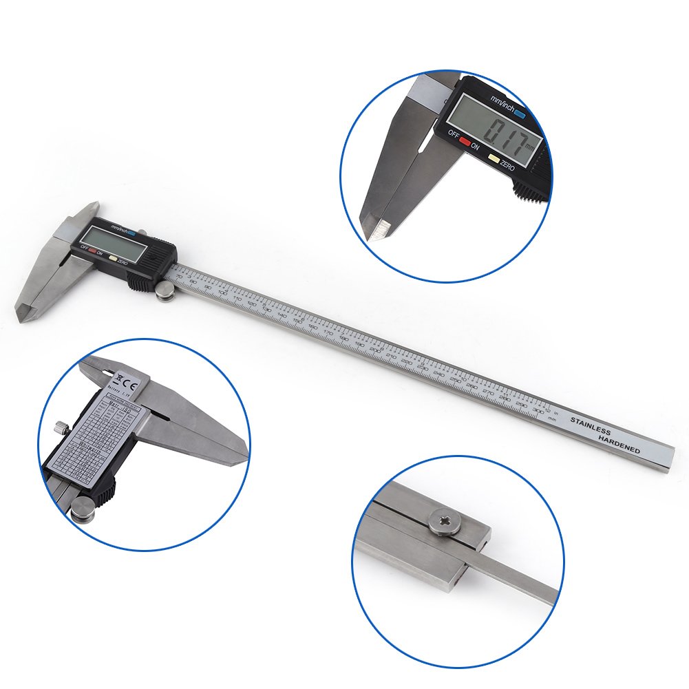 LiebeWH 12 Zoll Digitaler Elektronischer Messschieber 300MM Mikrometer Messwerkzeug Elektronische Schieblehre Edelstahl