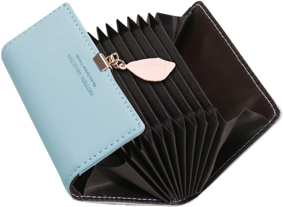 SAMKING Credit Card Holders Women Ladies Leather Vintage Credit Card Wallet RFID Blocking Zipper Coin Purse for Girl