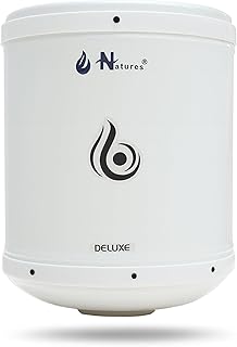Natures Deluxe Water Geyser, 15 Liter, 5 Star Energy Rating, ISI Approved Electric Water Heater, White