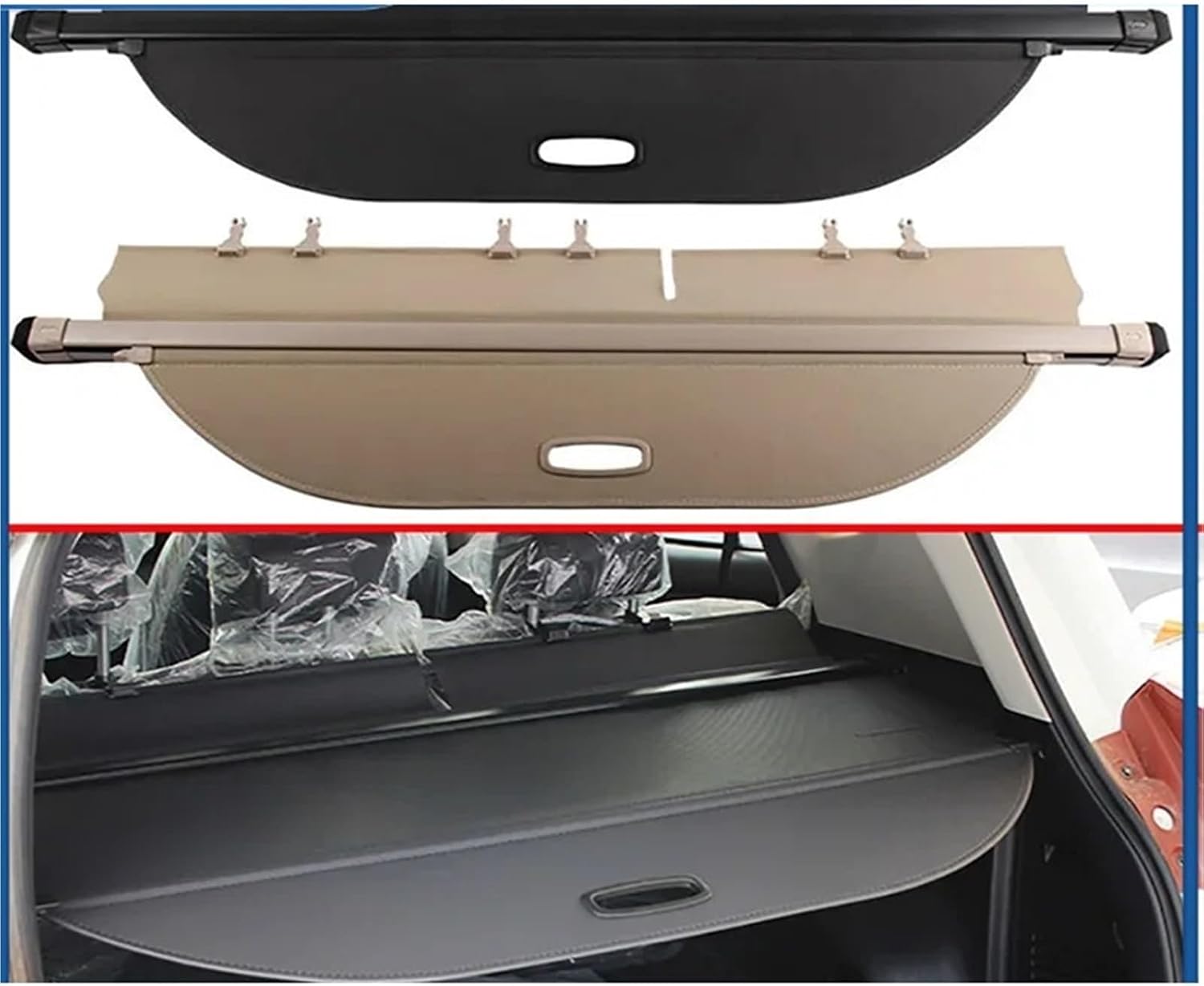 for Toyota RAV4 2014 2015 2016 2017 2018 Aluminum+Canvas Rear Cargo Cover Privacy Trunk Screen Security Shield Shade Accessories(A)