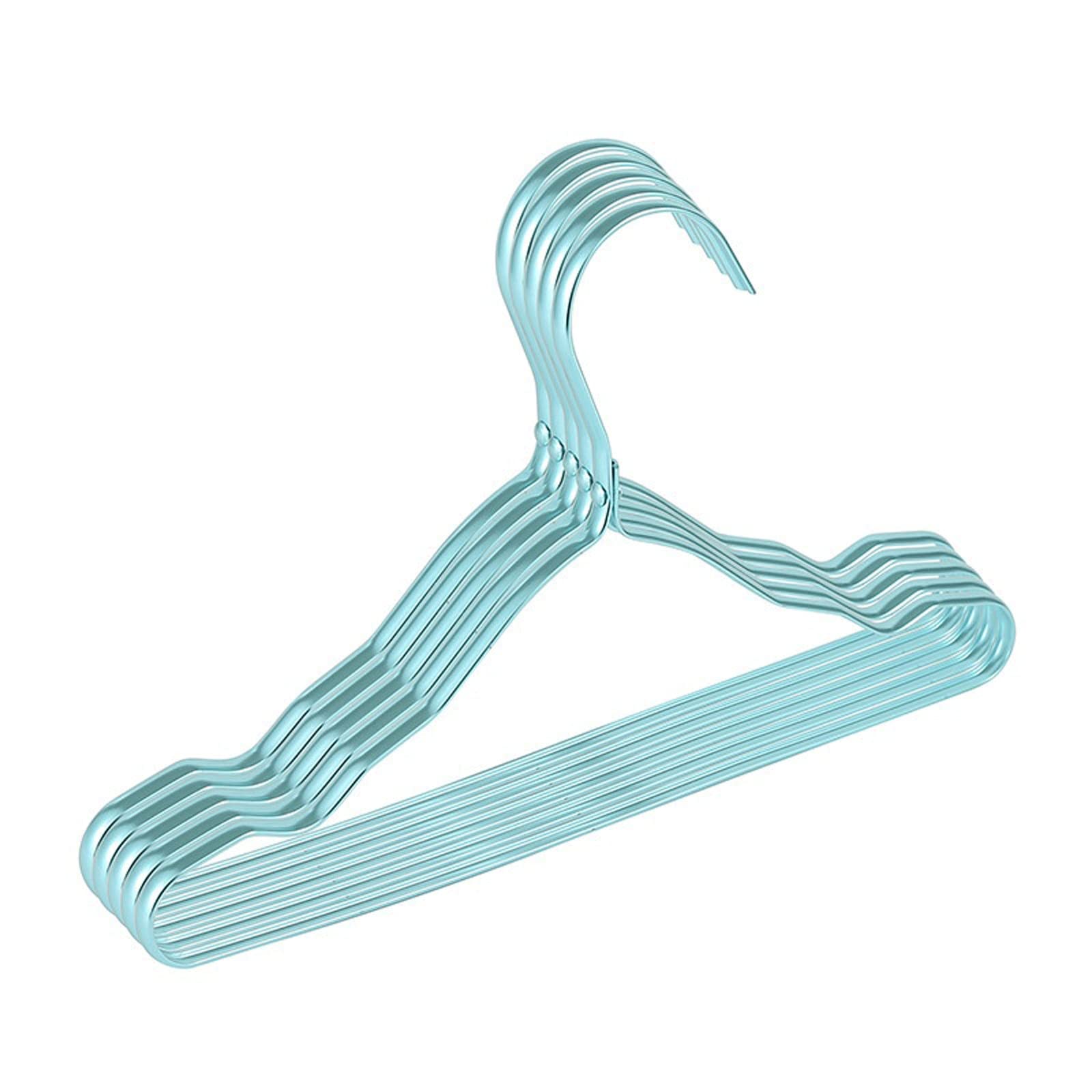 JINGYAN Standard Hangers Clothes rack, wardrobe storage, aluminum alloy non-skid, clothes(Blue)