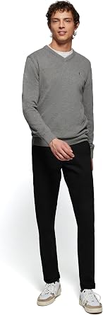 Polo Club Men's Basic V-Neck Logo Pullover 100% Cotton - Winter Jumper
