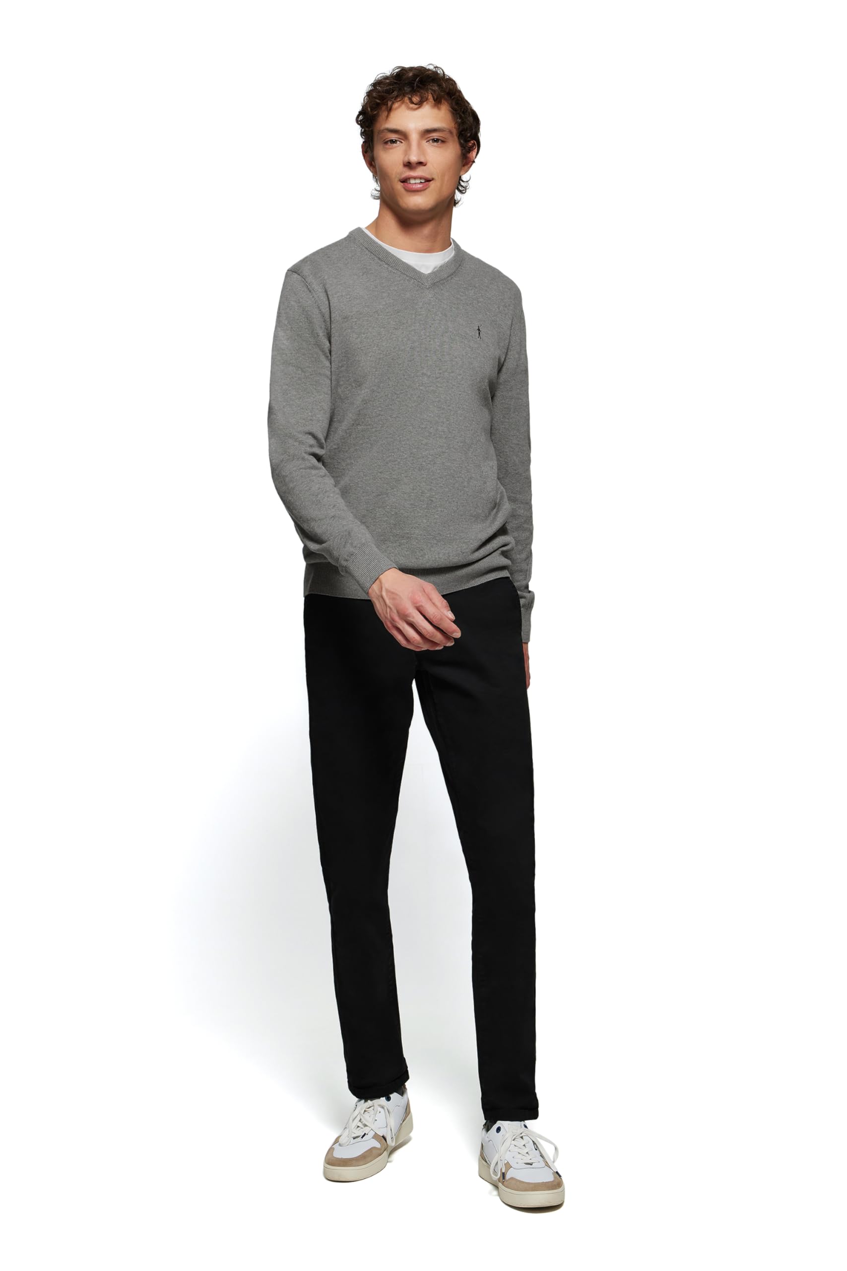 Polo Club Maglione Scollo a V Maniche Lunghe Uomo Maglioni Pullover V-Neck 100% Cotone