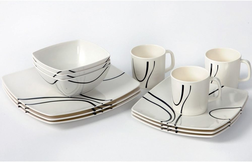 16-Piece Camping Tableware Set for 4 People Melamine Dishwasher Safe Picnic Dining Set Camping Tableware