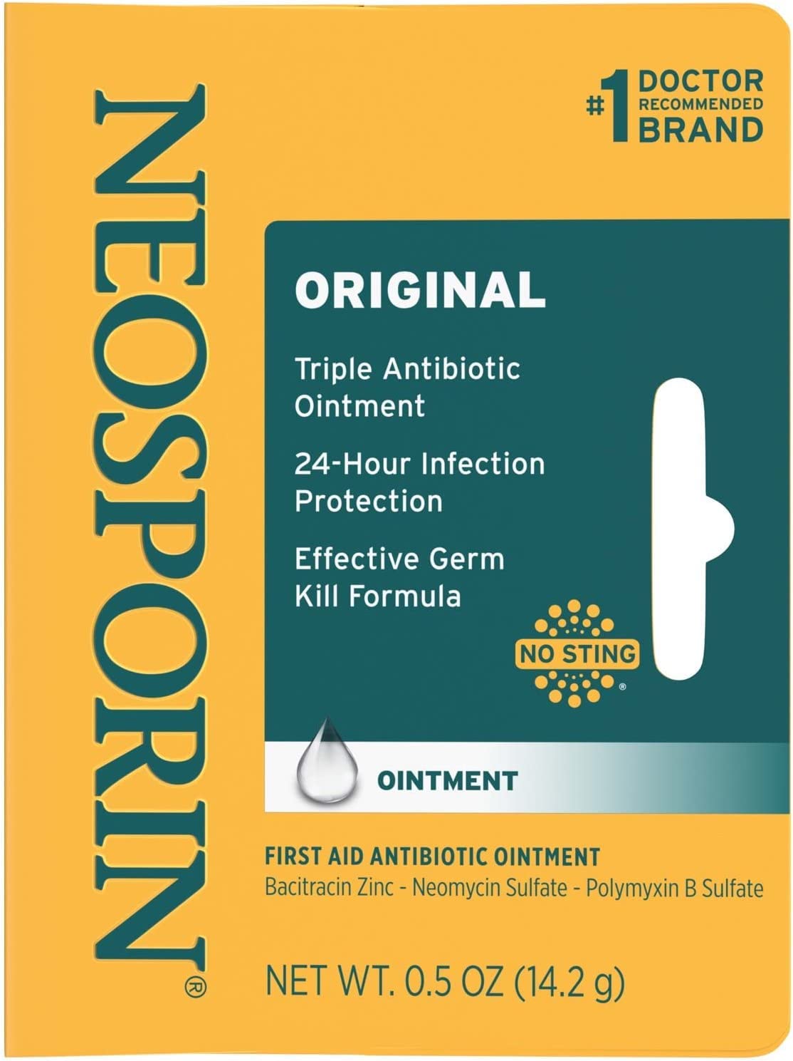 Neosporin Original First Aid Antibiotic Ointment with Bacitracin, Zinc For 24-hour Protection, Wound Care Treatment and the Scar appearance minimizer for Minor Cuts, Scrapes and Burns 5 oz (Pack of 6)