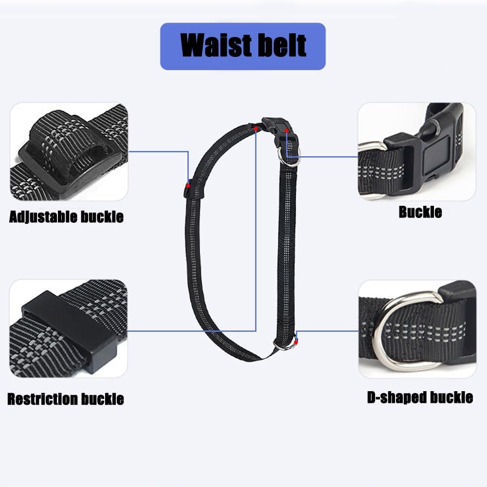 Upliftjoys Dog Leash, Upliftjoys Hands Free Dog Leash with Zipper Pouch, Dual Padded Handles Waist Leashes for 𝐃𝐨𝐠𝐬 Walking, Retractable Dogs Leashes for Small＆Large Dogs (Orange,Single Cord)