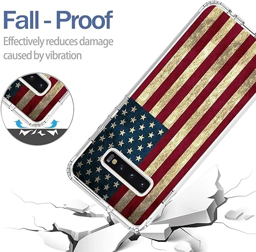 Miniatura 7 de Tothedu Funda para Galaxy S10 Plus, Samsung S10+ SM-G975U con protector de pantalla de vidrio templado, bonito patrón de bandera transparente para