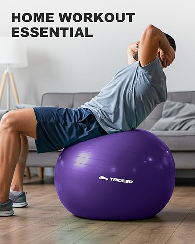 Vista 72 de Trideer Pelota de ejercicio para yoga, pilates y fitness. Equipo de pelota de estabilidad para gimnasio en casa y silla de oficina, accesorios