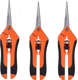 CAVLA 3 Pack Trimming Scissors Gardening Shears, Pruning Shears Garden Scissors, with Straight Stainless Steel Blades for Garden Trimming Flowers Buds Leaves Stems Bonsai Garden Hydroponics etc