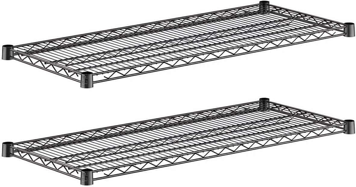 2-Pack Black 18" x 60" Additional Wire Shelf for Shelving Units, Replacement Shelves for Wire Rack