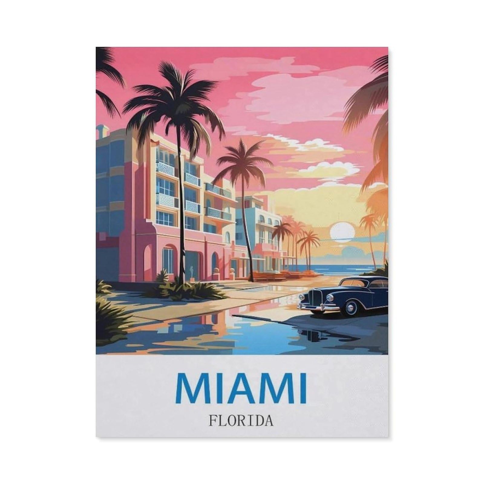 BEAYODKP 5D DIY Diamond Painting，Miami Florida（40x50cm）