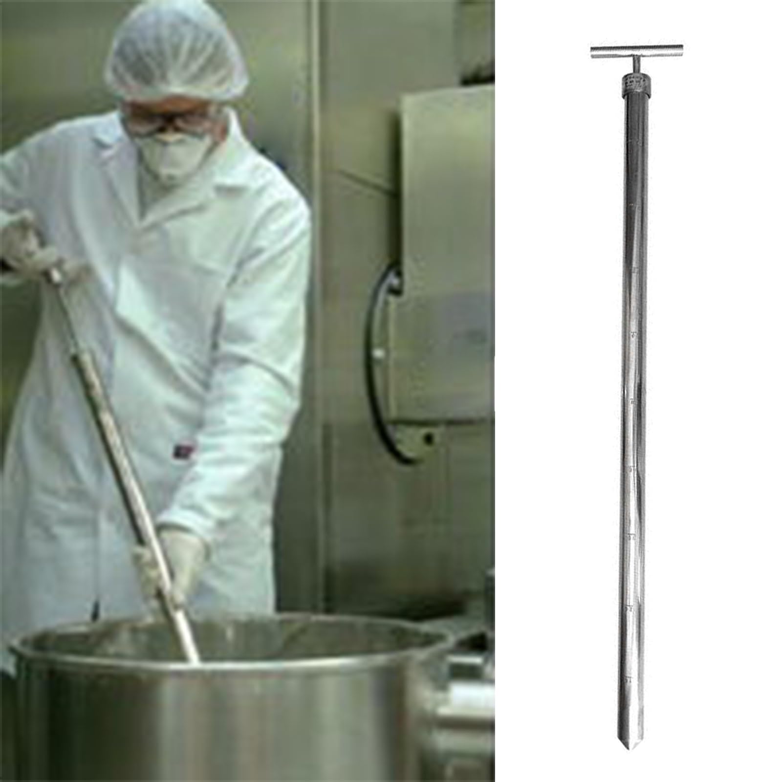 ERRULAN 304 Stainless Steel Water Sampler Dipper, 0.5/0.7/1/1.2/1.5 M Drum Thief Sampler with Graduated, Liquid Sampling Equipment for Water Quality Surveys(1 m/0.39in)