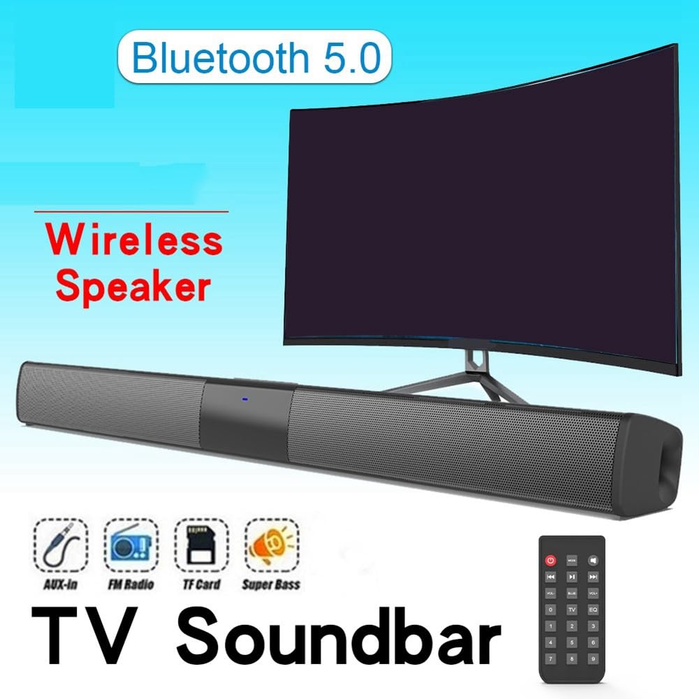 Barra de Sonido BS-28B Altavoz Bluetooth EstéReo Sonido de Cine en Casa Altavoz PortáTil InaláMbrico de Escritorio Multifuncional
