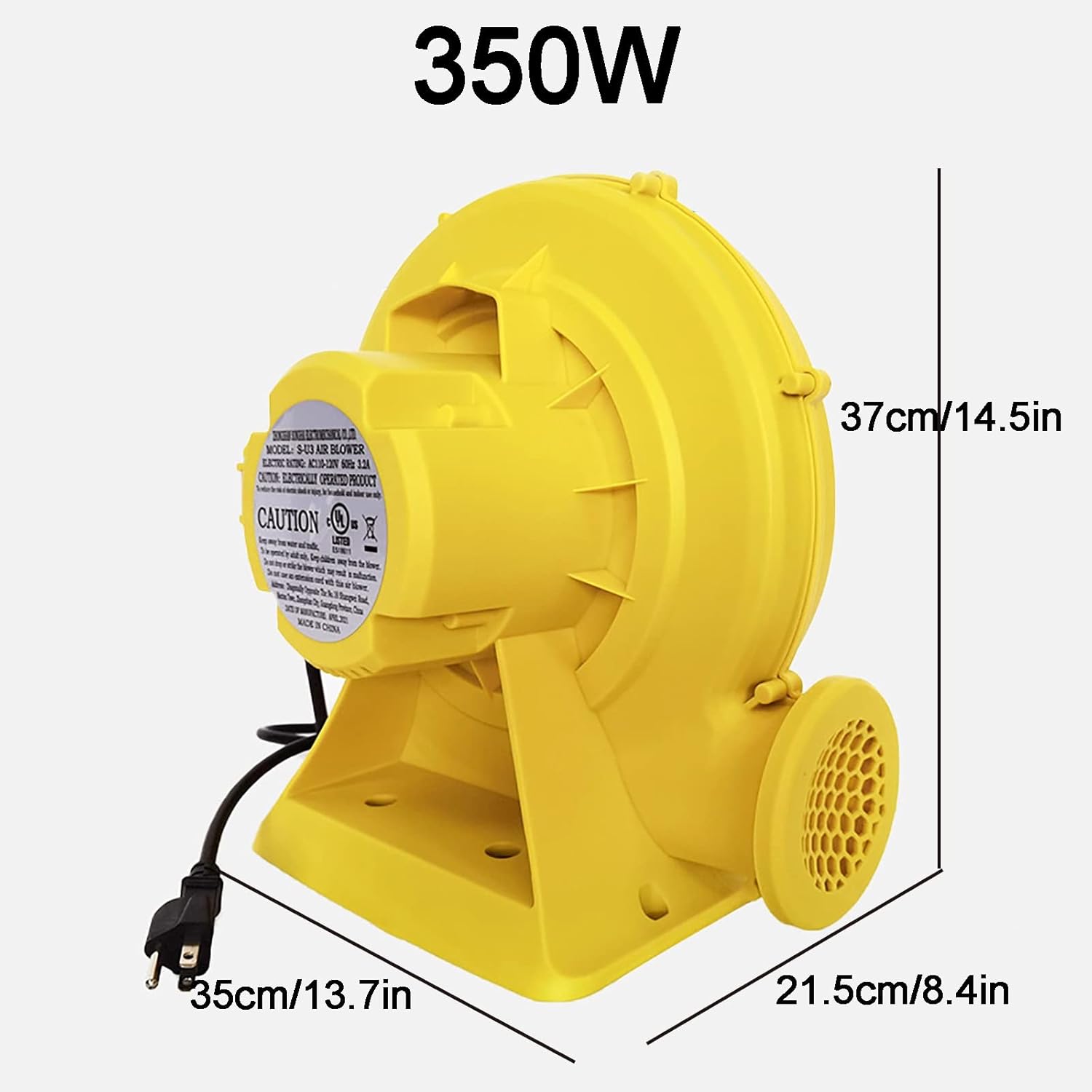 Air Blower, Pump Fan Commercial Inflatable Bouncer Blower, Perfect for Inflatable Bounce House, Jumper, Bouncy Castle （Yellow） (Color : 950) (350w)