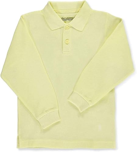 Unisex manga larga PiqueCamiseta polo, muchos colores disponibles, L, Amarillo