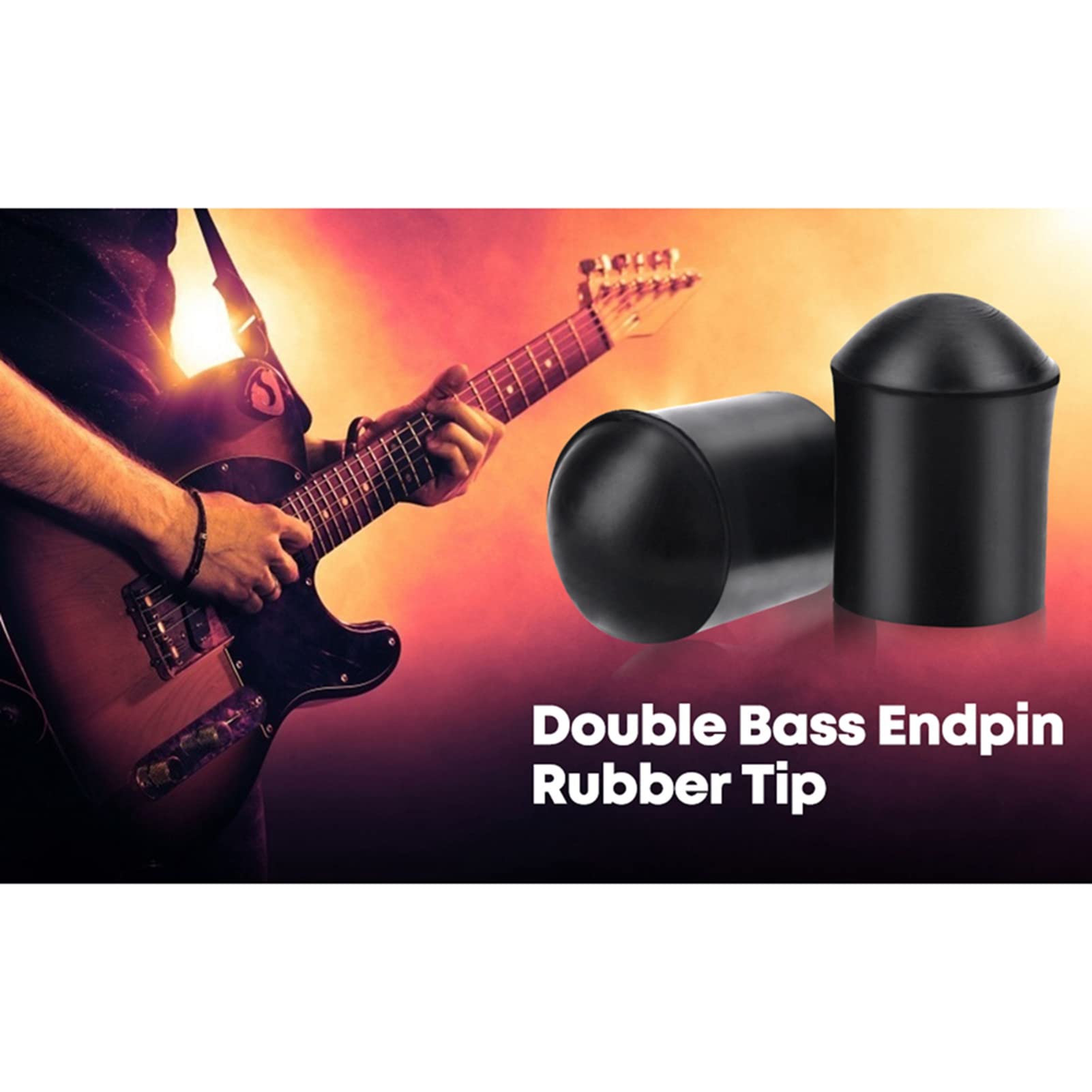 Double Bass Endpin Protector - 2 Stück Double Bass Endpin Rubber Tip Stopper Schwarzes Protector Endkappenzubehör
