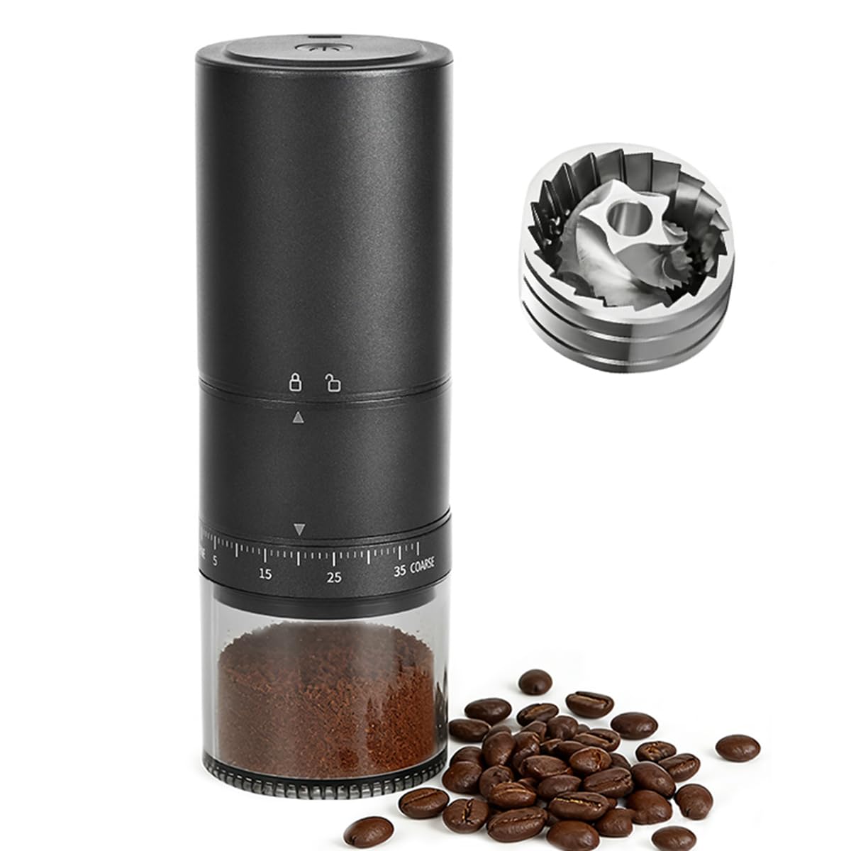 Moulin à café électrique portable pour éviter le café moulu éventé en voyage