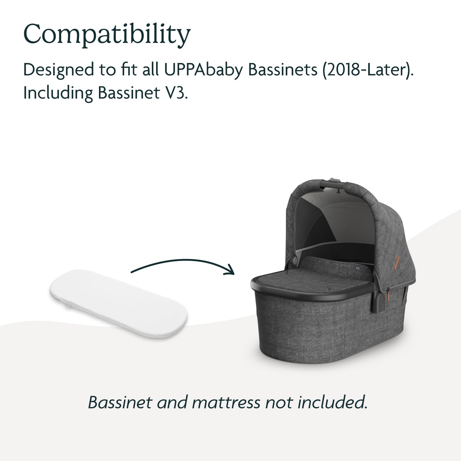 Amazon.com : UPPAbaby Bassinet V3 Mattress Cover/Extra Cover for Bassinets  2018-Later/Ultra Soft and Comfortable/Machine Washable/White : Baby